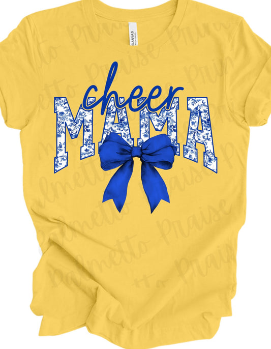 Cheer Mama / Dance Mama Tee - Spirit Shirt with Blue Bow