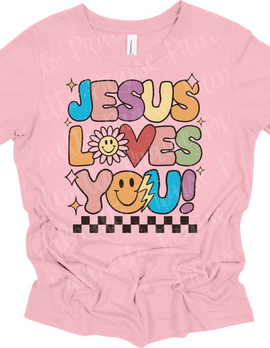 Groovy Jesus Loves You Tee