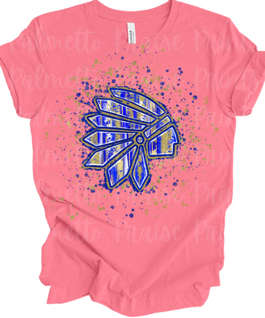 Adult Tribal Pride Splatter Tee – School Spirit Collection