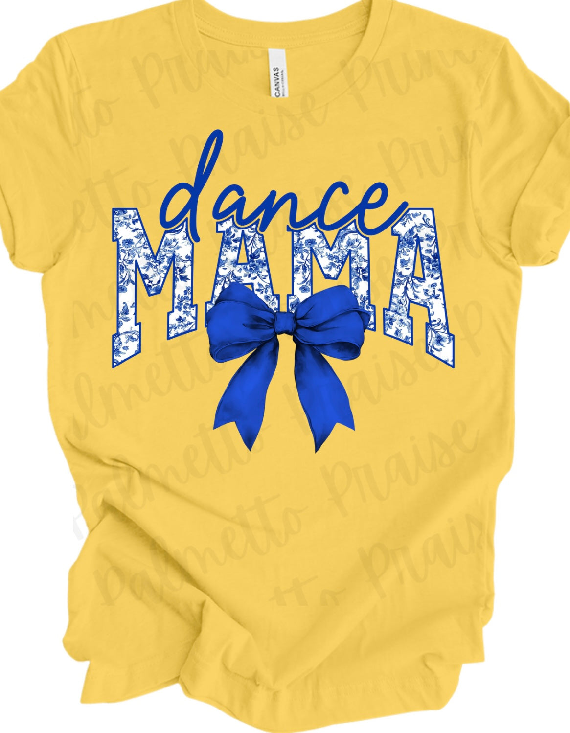 Cheer Mama / Dance Mama Tee - Spirit Shirt with Blue Bow